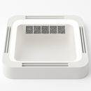 Weißer quadratischer Deckenventilator mit intelligenter App-Steuerung