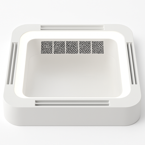 Weißer quadratischer Deckenventilator mit intelligenter App-Steuerung - vue 4 sur 8