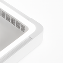 Weißer quadratischer Deckenventilator mit intelligenter App-Steuerung