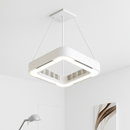Weißer quadratischer Deckenventilator mit intelligenter App-Steuerung
