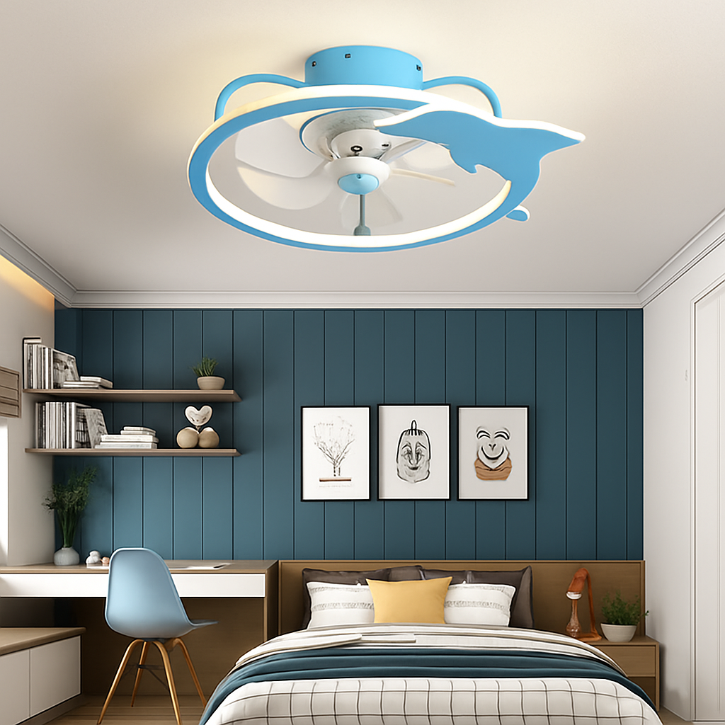 Intelligenter Deckenventilator mit Beleuchtung und Fernbedienung - vue 3 sur 18