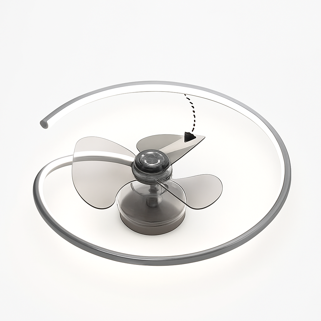 ventilateur de plafond led artpad avec lumière et télécommande - vue 5 sur 16