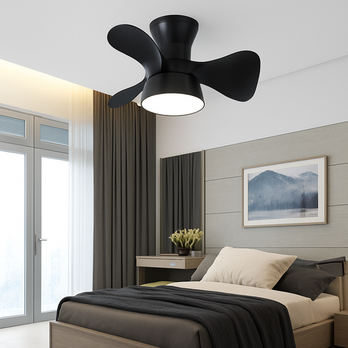 Deckenventilator mit Licht, Fernbedienung und 6 Geschwindigkeiten - vue 6 sur 12
