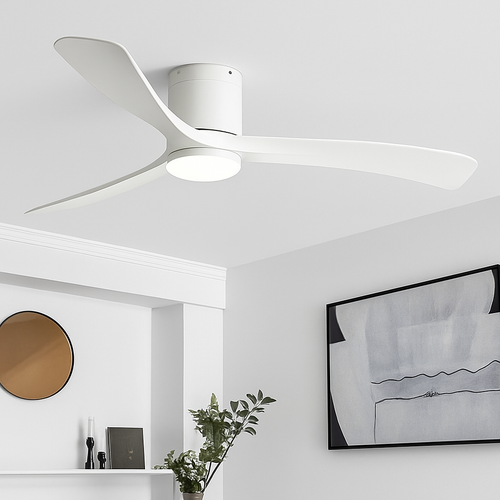 ventilateur de plafond moderne abs noir avec led et télécommande - vue 3 sur 12