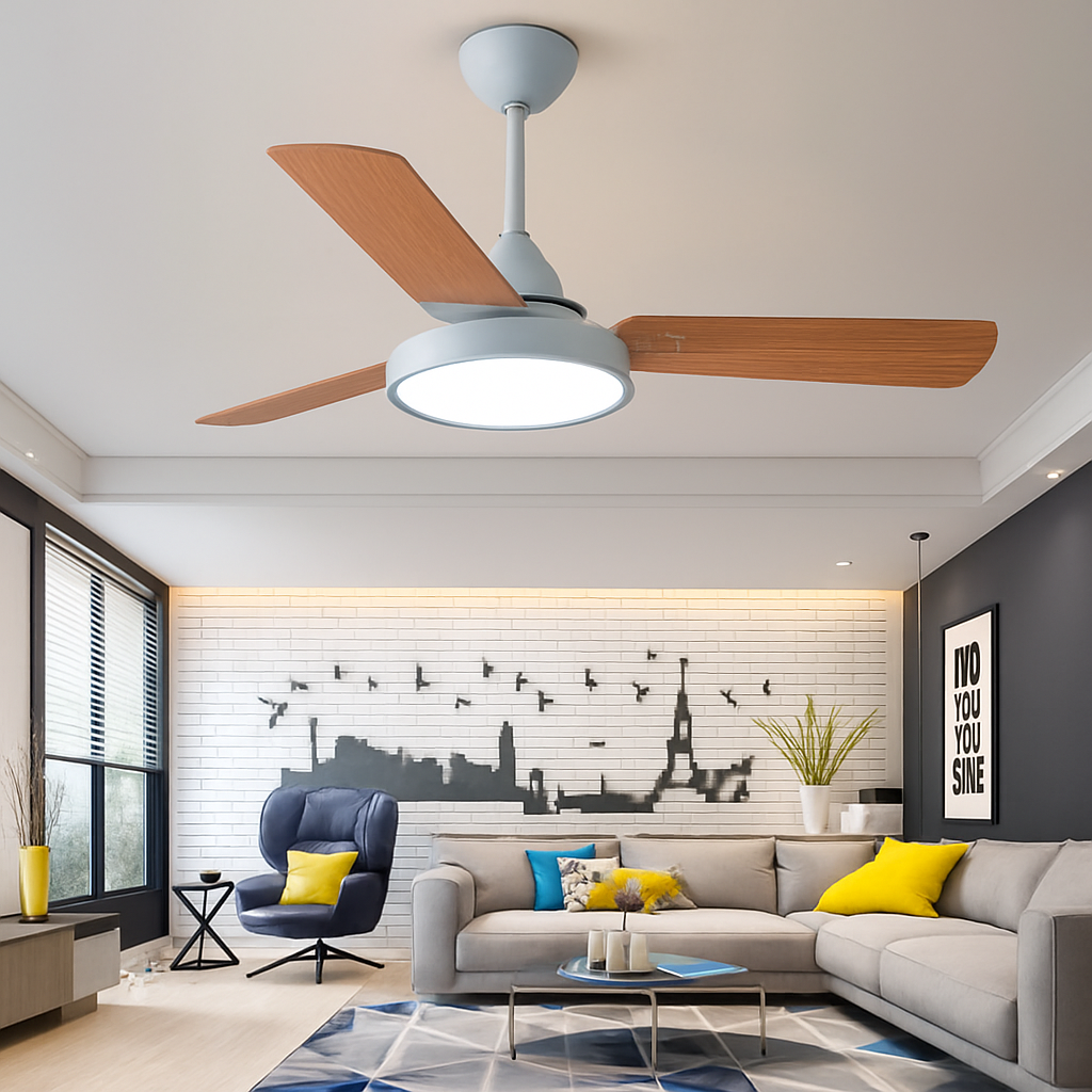 Moderner Deckenventilator mit Licht und Fernbedienung
