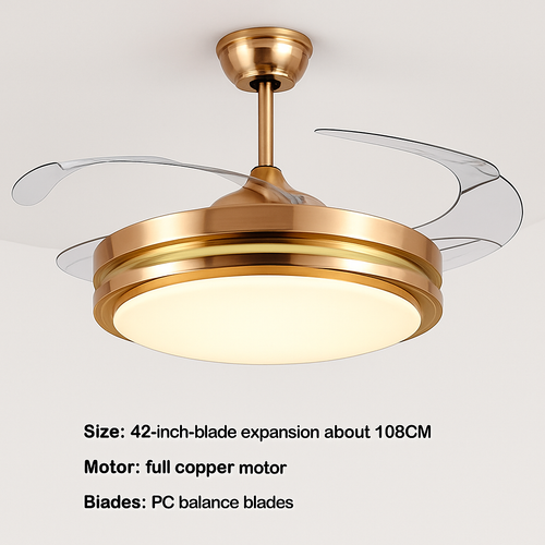 ventilateur de plafond moderne avec lumière et télécommande - vue 5 sur 4