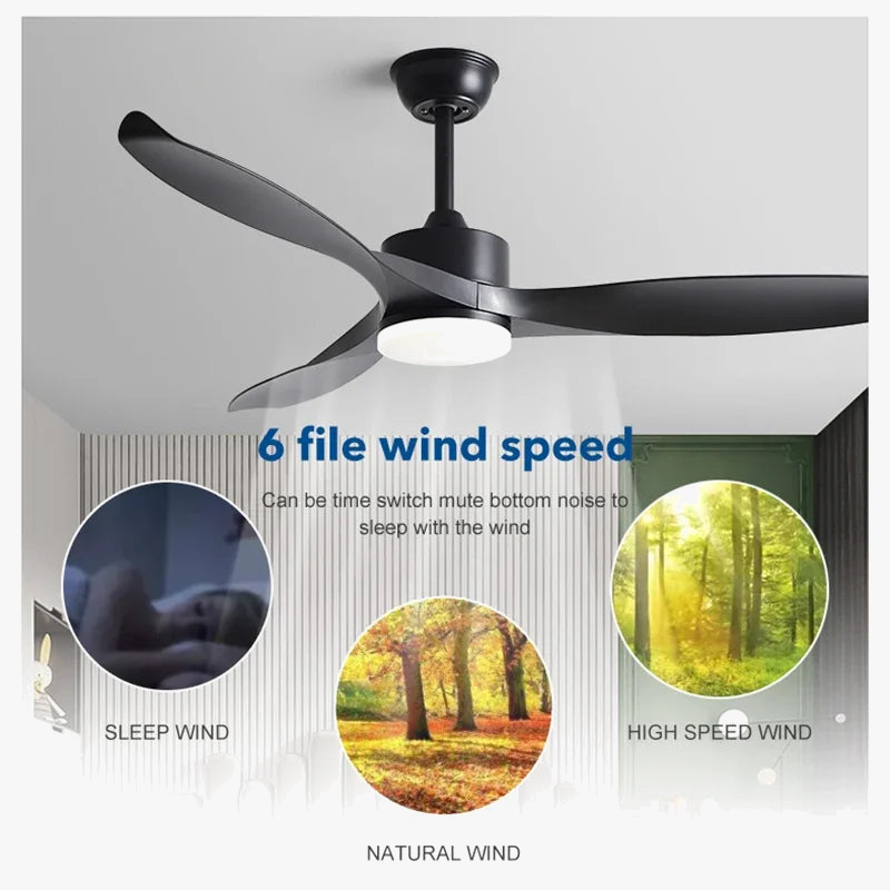 ventilateur de plafond moderne avec lumière led et télécommande
