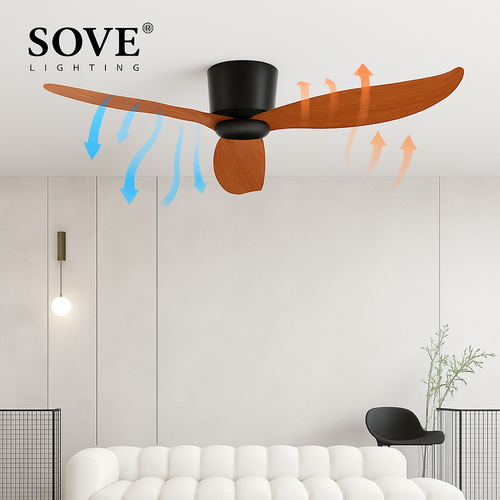 ventilateur de plafond moderne sans lumière avec télécommande - vue 5 sur 10