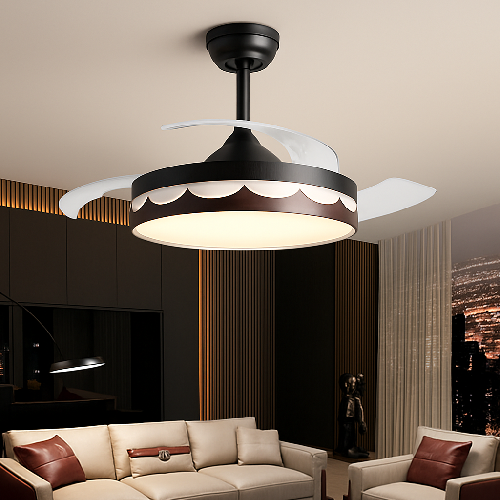 ventilateurs de plafond modernes avec éclairage télécommande design élégant - vue 3 sur 12