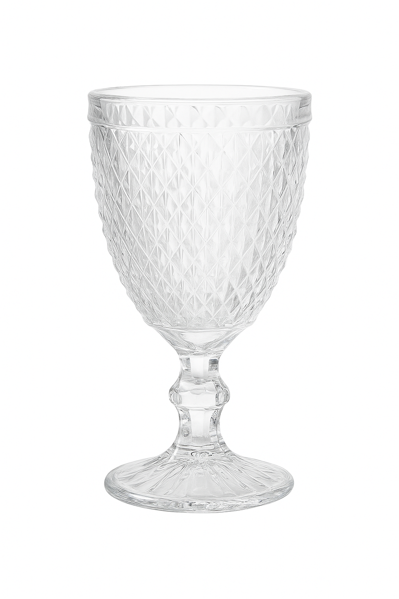 Verre a vin relief epais style retro europeen