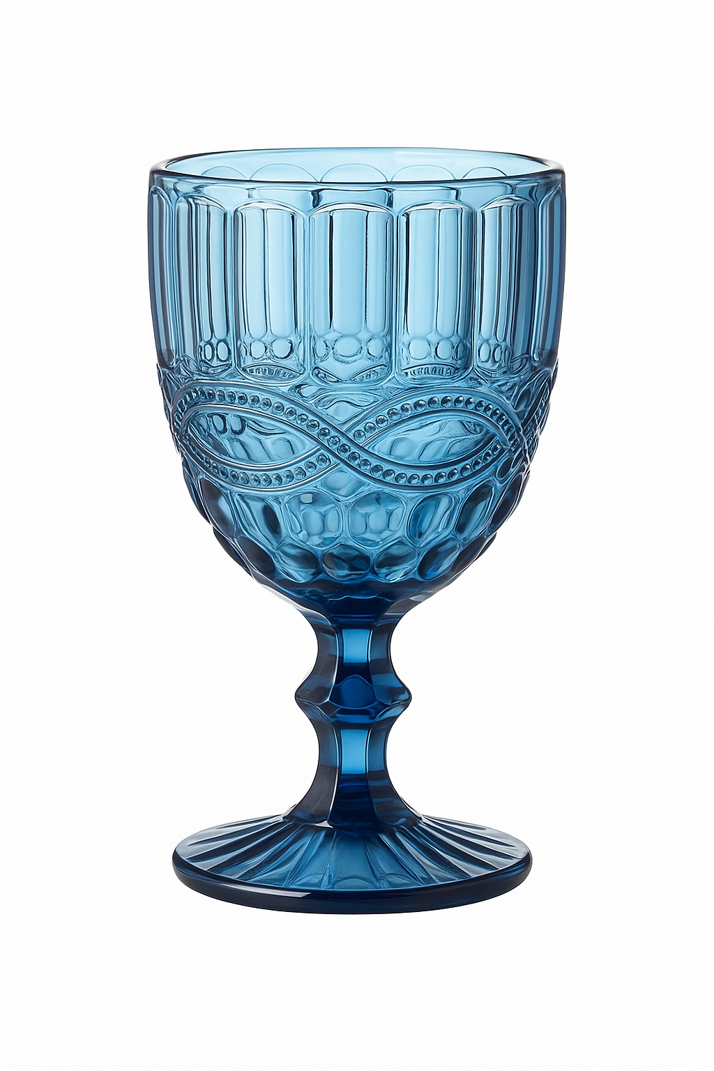 Verre a vin retro relief en verre epais