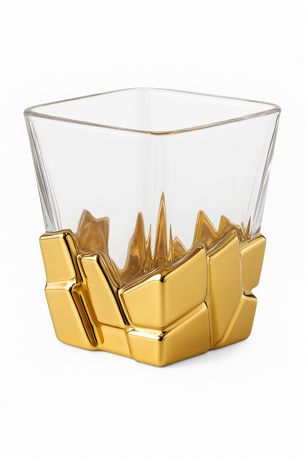 Verre artistique texturé style espace luxe pour whisky