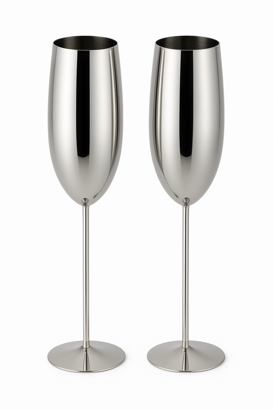 Verre champagne acier inoxydable texture coupe cocktail fete