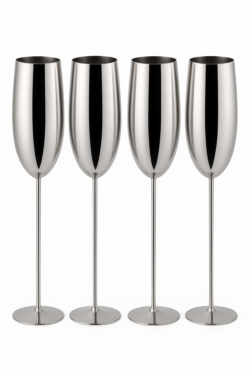 Verre champagne acier inoxydable texture style gobelet bar