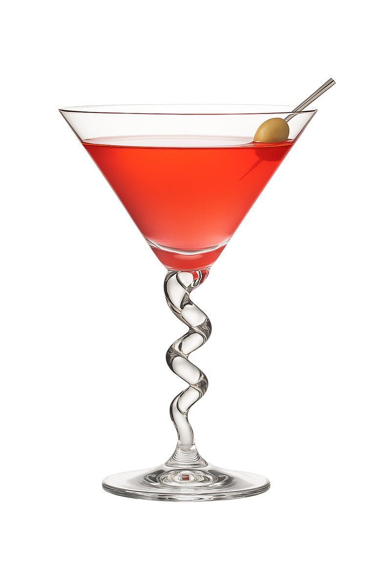 Verre cocktail design original forme inclinée festif bar