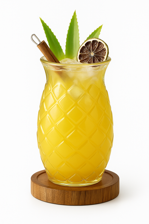 Verre cocktail en forme ananas relief décoratif