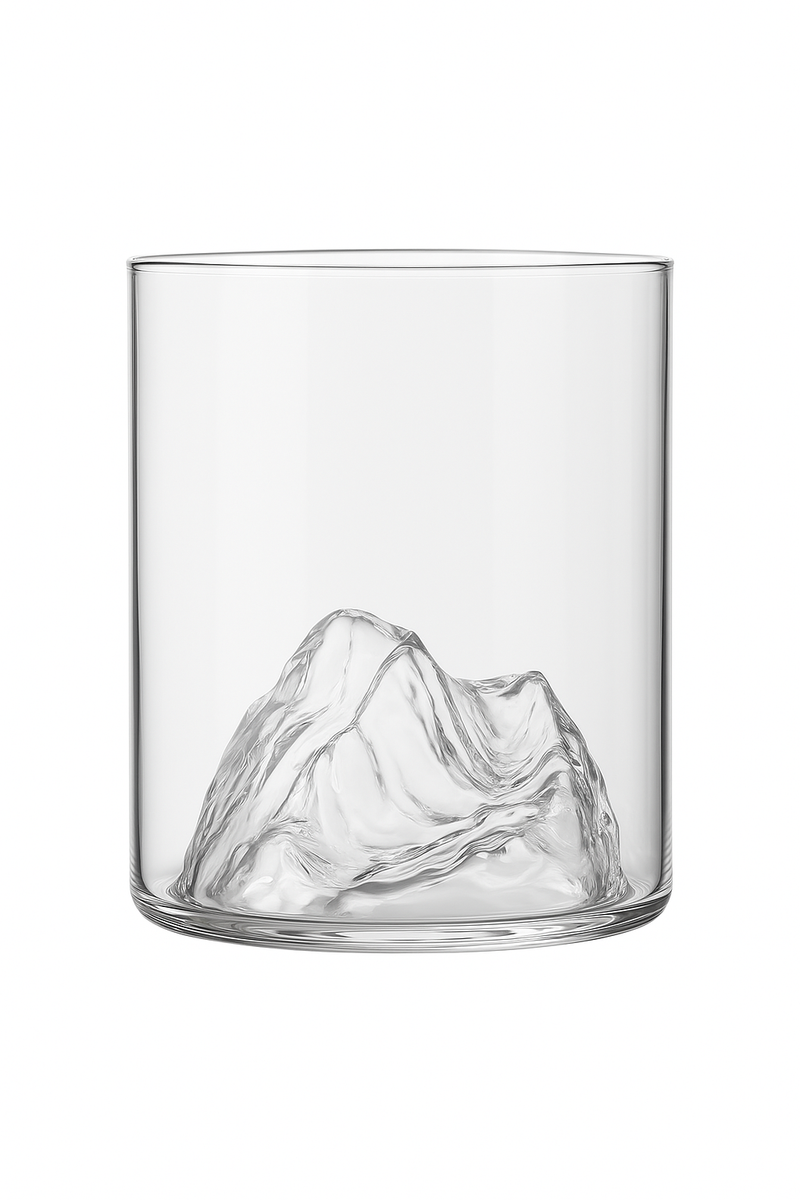 verre style montagne fond relief pour boissons café