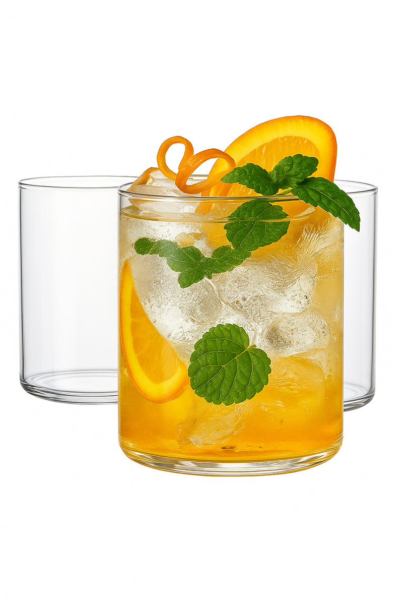 Verre transparent forme allongee style moderne pour boissons