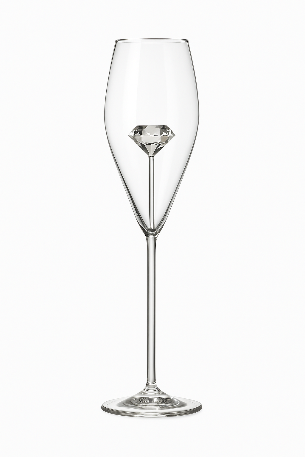 Verre vin champagne design diamant double paroi élégant