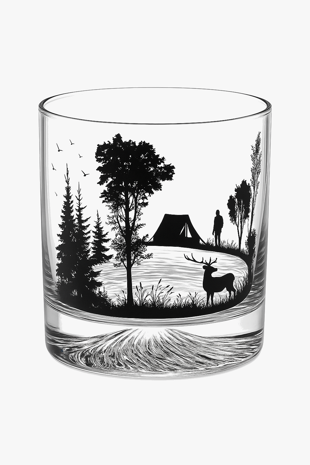 Verre à vin montagne enneigée relief rocher 300ml