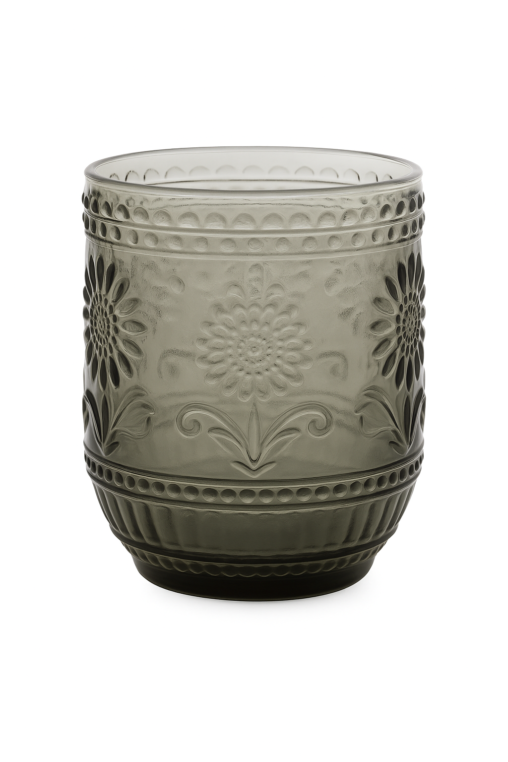 verre vintage sans pied relief pour boissons chaudes