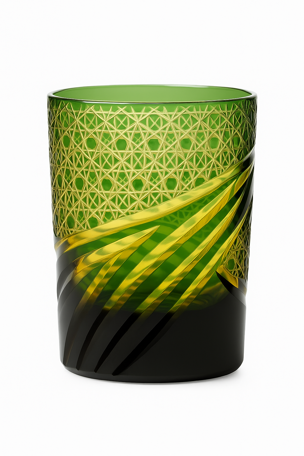 Verre whisky style edo kiriko motifs taillés main