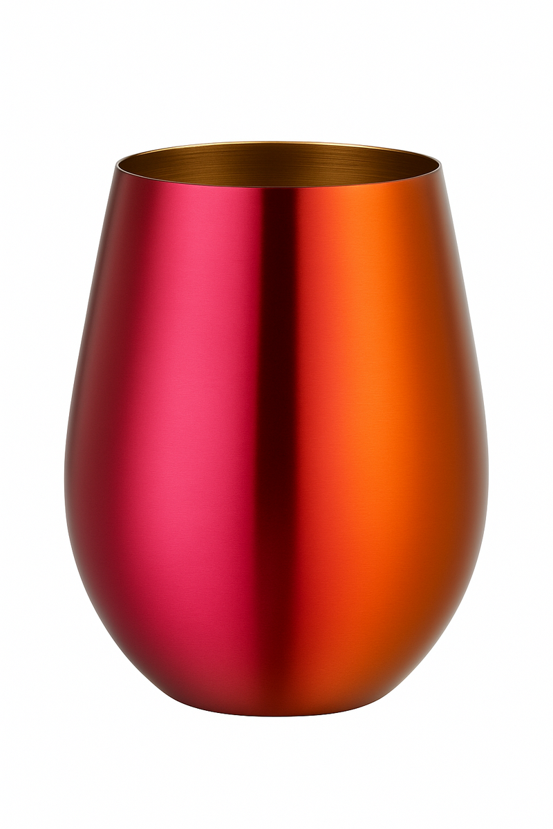 Verres à vin acier inoxydable effet titane bar