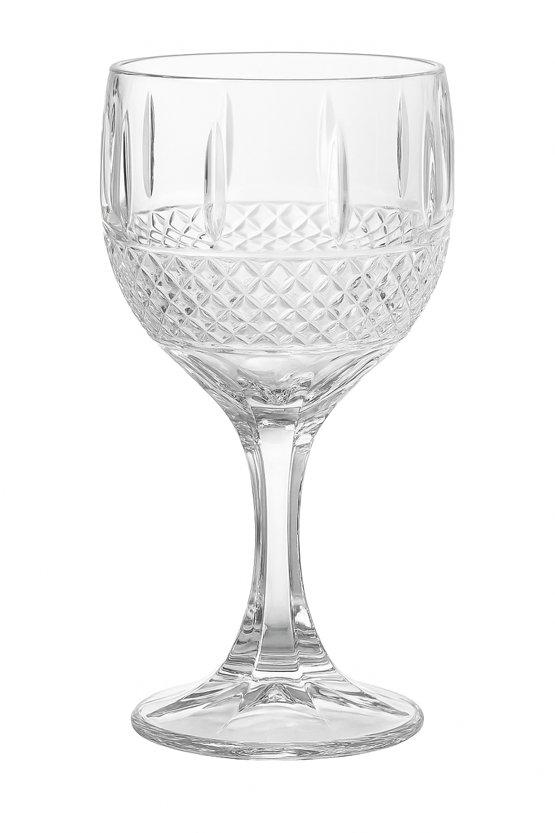 verres à vin antique gravés main pied travaillé