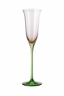 Verres à vin cristal floral rétro rayures