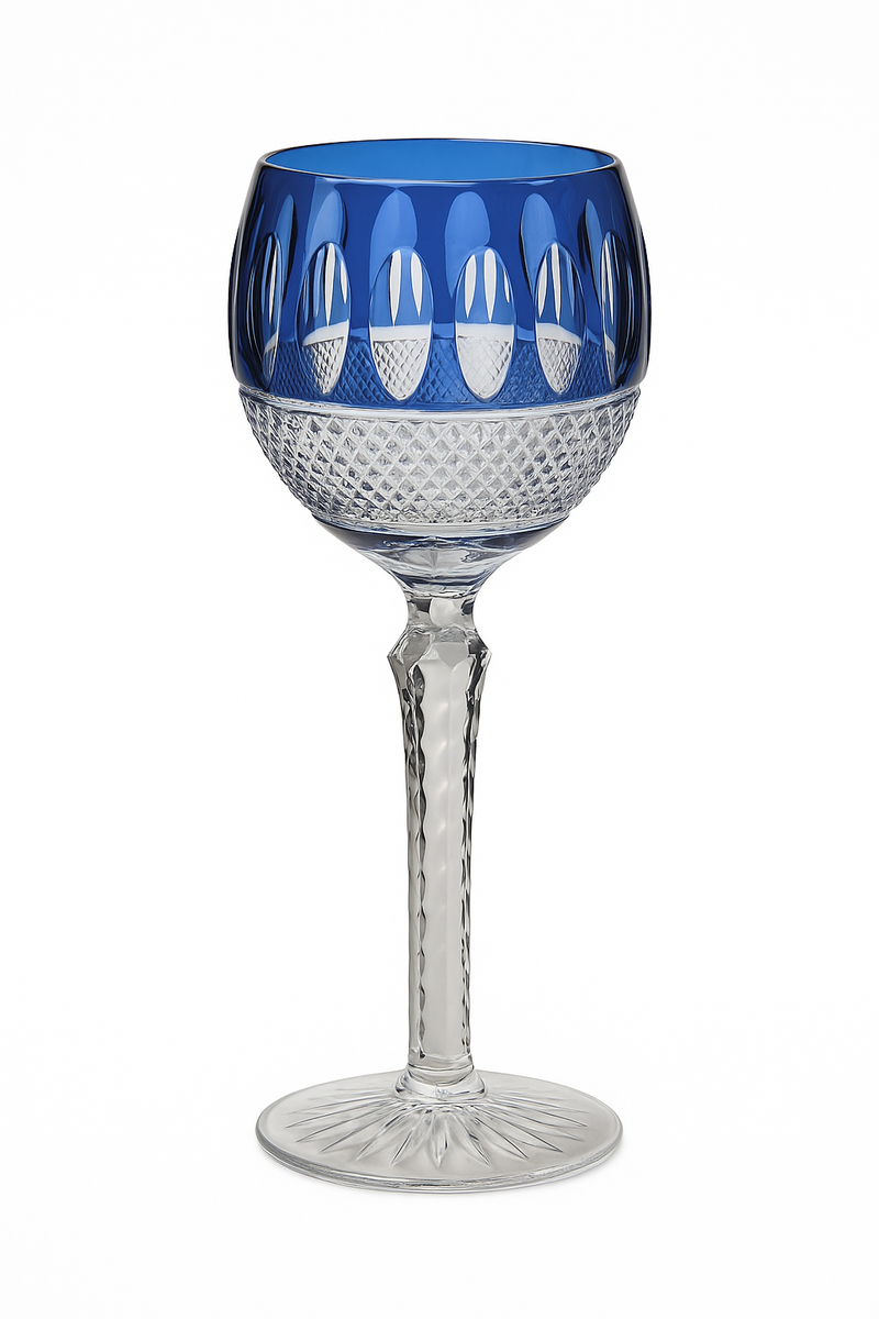 Verres à vin cristal style antique gravé main