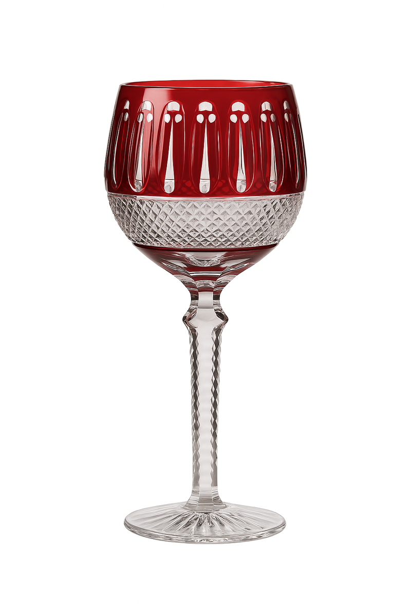Verres à vin cristal style antique gravé main