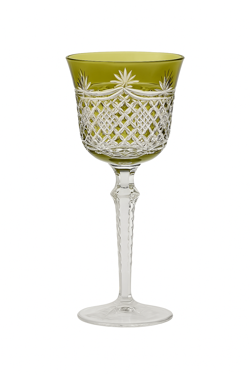 Verres à vin cristal style antique gravure artisanale