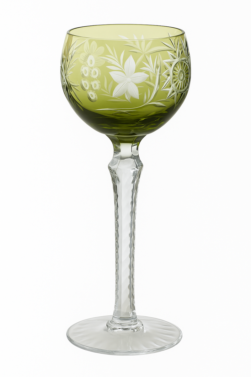 Verres a vin cristal style antique taille main