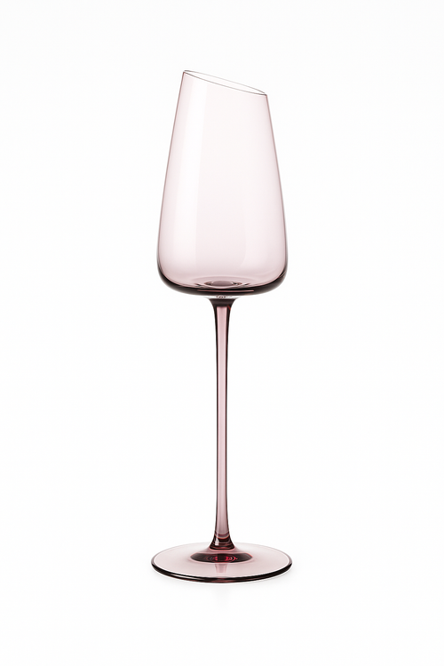 Verres à vin design flamant bord incliné cristal