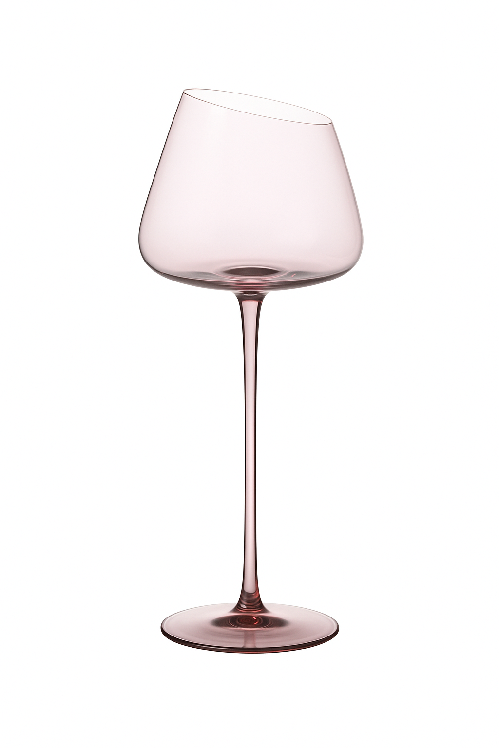 Verres à vin design flamant rose bord incliné