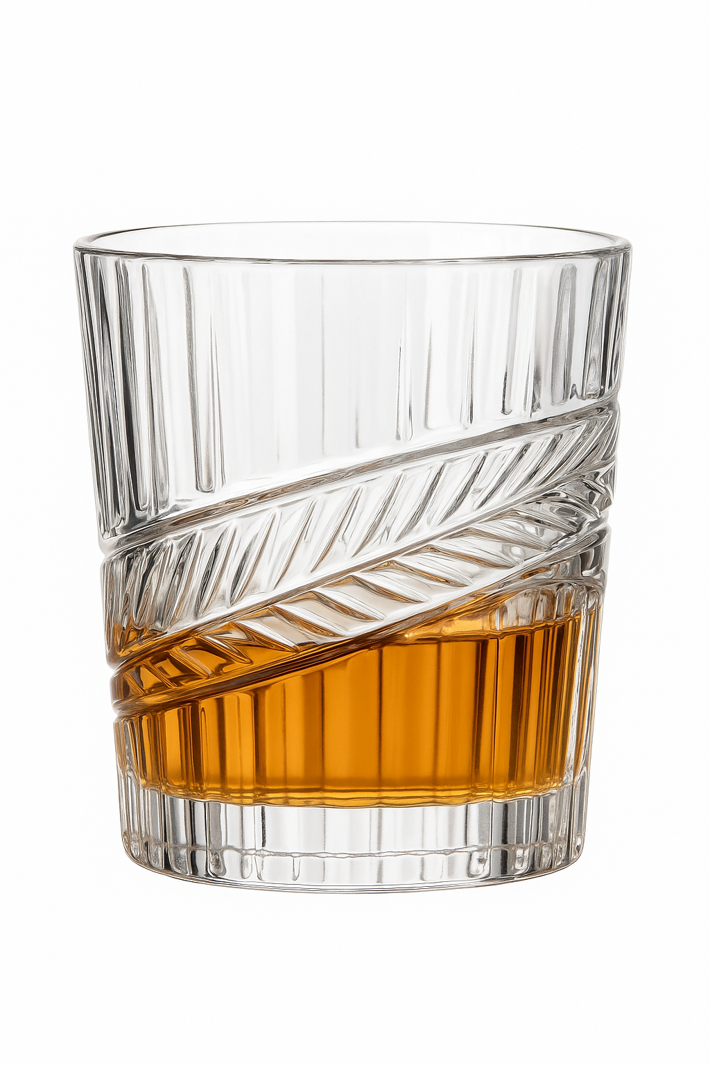 Verres a whisky style cristal epais motif taillee