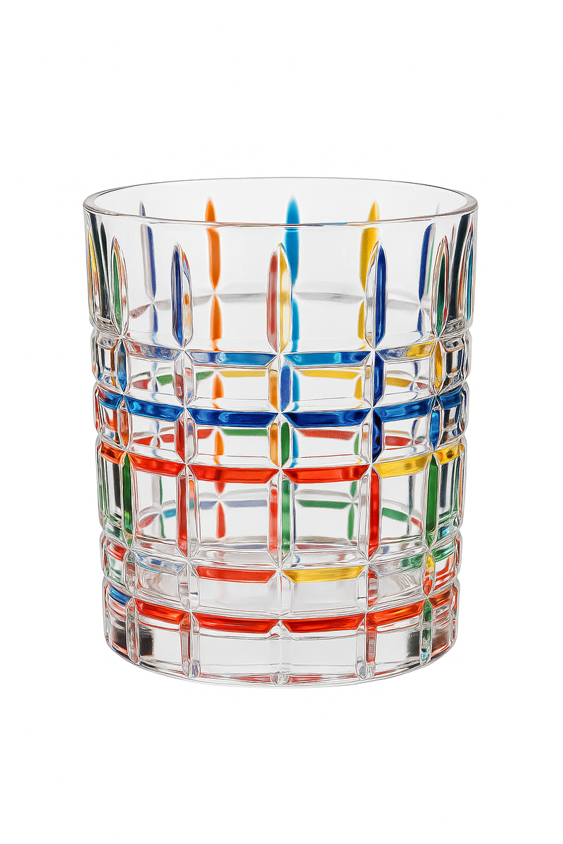 Verres cristal coloré style vintage européen élégants