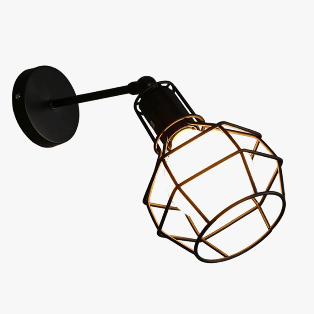 Vintage applique murale Cage E27 industriel rétro Loft applique abat-jour moderne intérieur maison salon luminaire décor