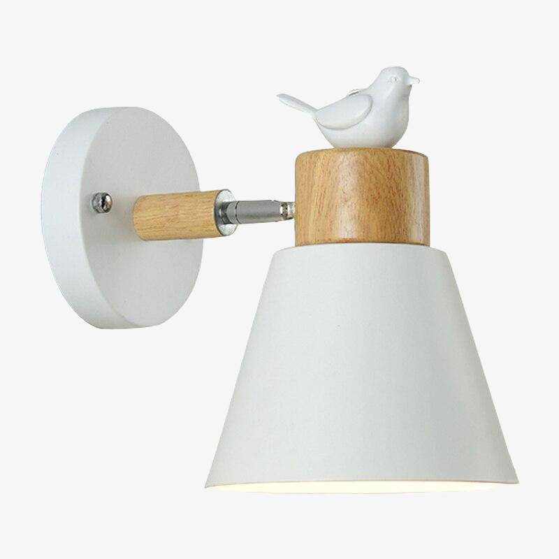 Applique murale moderne LED avec abat-jour métal style Bird