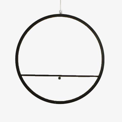 Suspension LED moderne rond avec oiseaux (noir ou blanc)