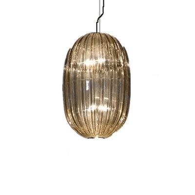 Suspension design LED avec abat-jour en verre coloré - vue 13 sur 14