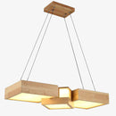 Lustre moderne LED aux formes géométriques en bois Stars