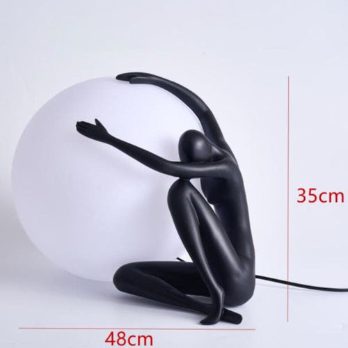 Lampe à poser LED style art déco avec silhouette Bloomie
