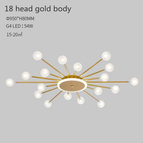 Plafonnier moderne LED en forme de soleil avec perles Janira - vue 9 sur 16