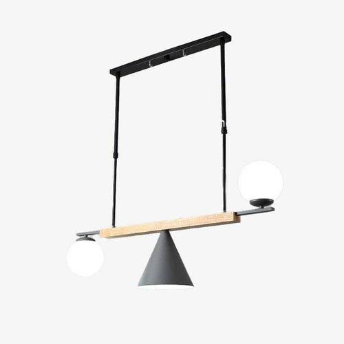 Suspension design à LED avec boules en verre et abat-jour triangle Loft