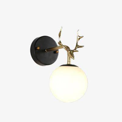 Applique murale doré cornes de cerf et boule en verre Antler - vue 2 sur 4