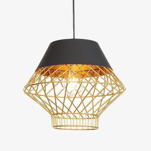 Suspension design à LED avec cage en métal industrielle Loft