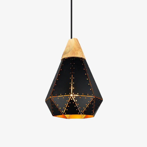 Suspension LED en bois Vintage