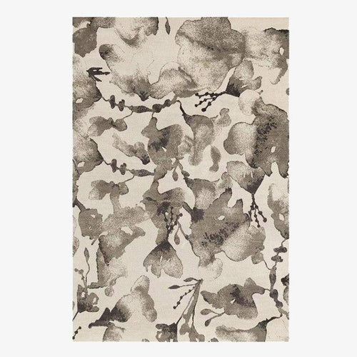 Tapis rectangle à fleurs marrons Sofa