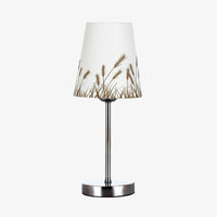 Lampe de chevet chromé avec abat-jour dessin de blé